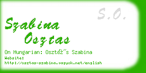 szabina osztas business card